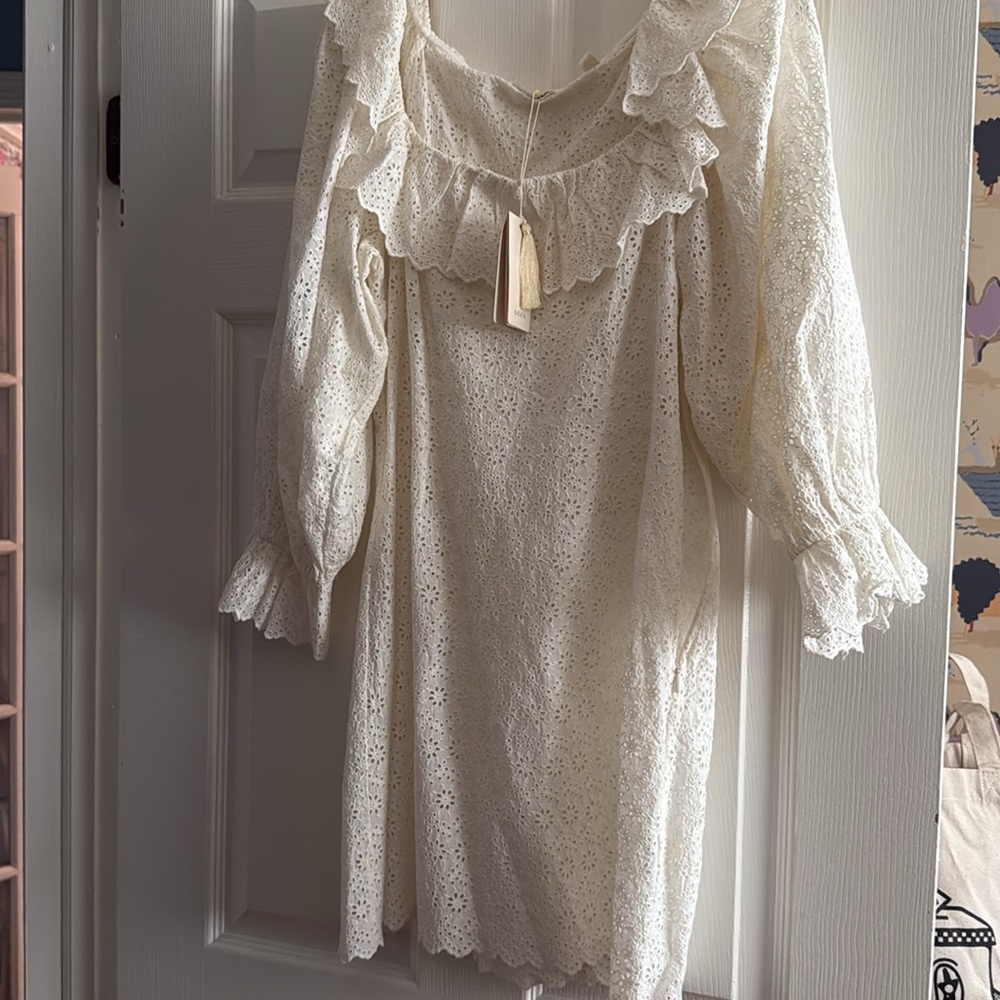 Doen Franique Salt Eyelet Dress M NWT